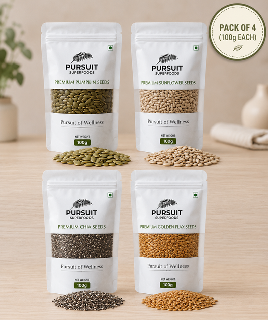 Daily 4-in-1 Superseed Powerhouse (Chia, Pumpkin, Sunflower, Flax seeds - 100g Each)